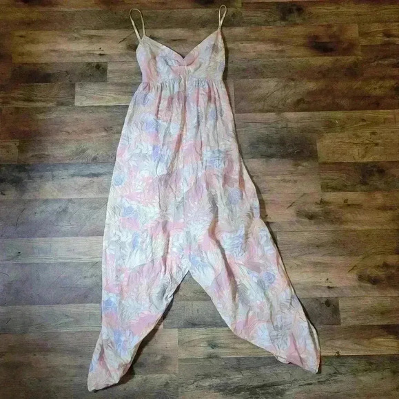Patagonia Lost Flower Wide Leg Jumpsuit Floral Print Tencil Tie Back Size Medium - Picture 2 of 6